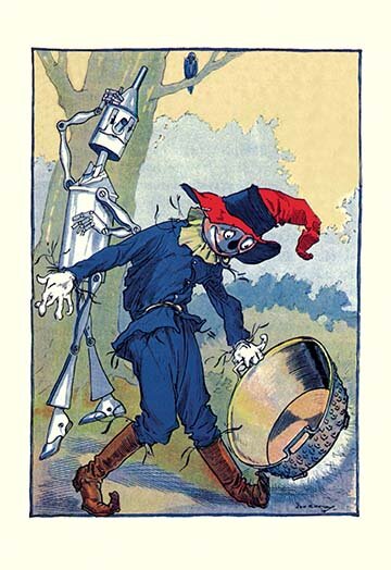 The Tin Man and Scarecrow by John R. Neill Painting Print